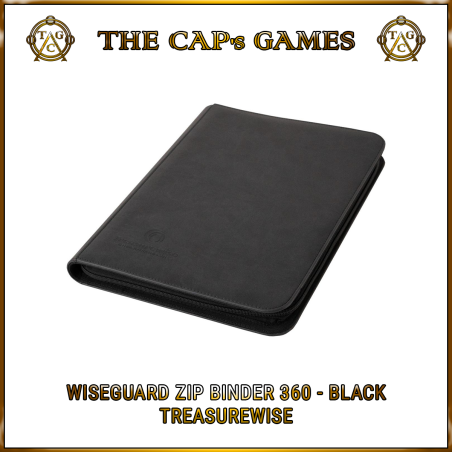 TreasureWise - WiseGuard Zip Binder 9-Pocket - Black